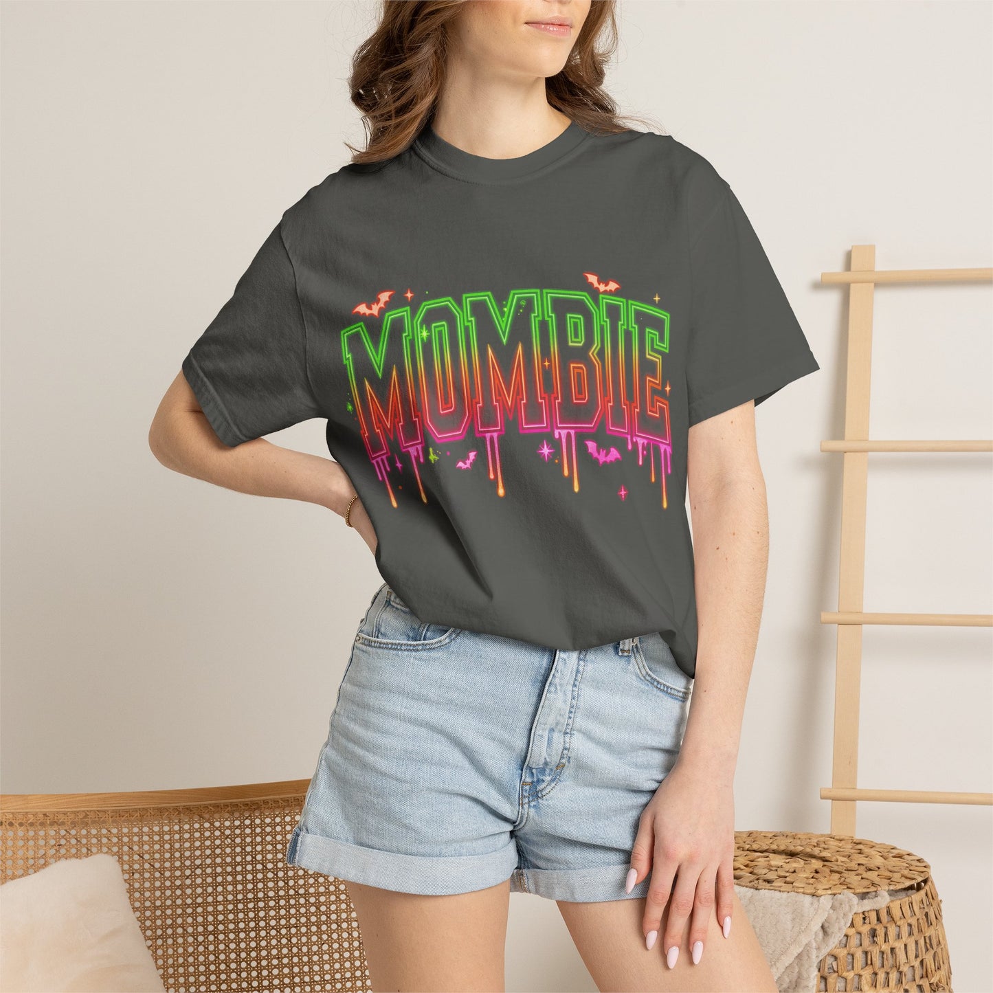 Mombie Halloween T-Shirt — Neon Drip Mom Zombie Graphic Tee