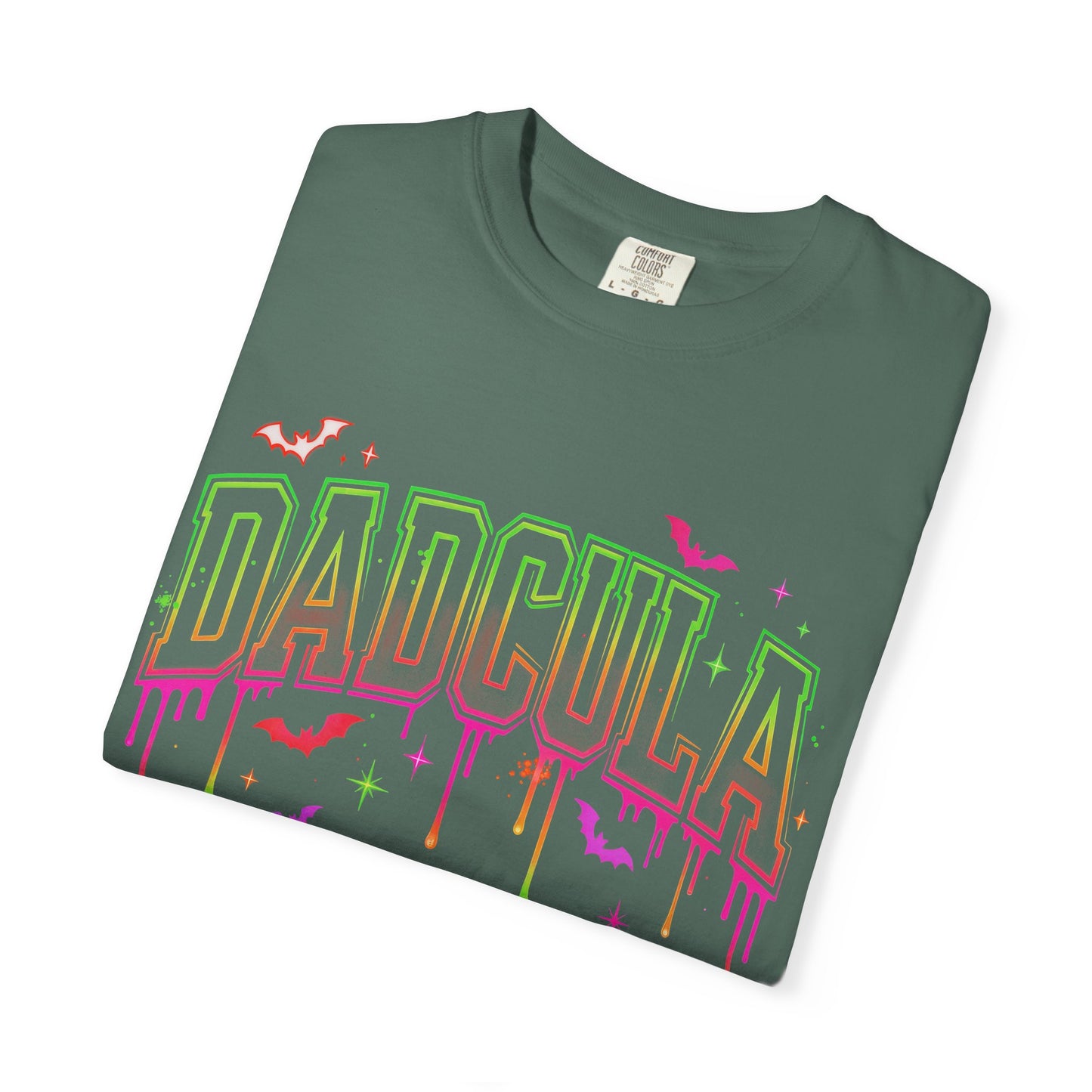 Dadcula Halloween T-Shirt — Neon Drip Vampire Dad Tee