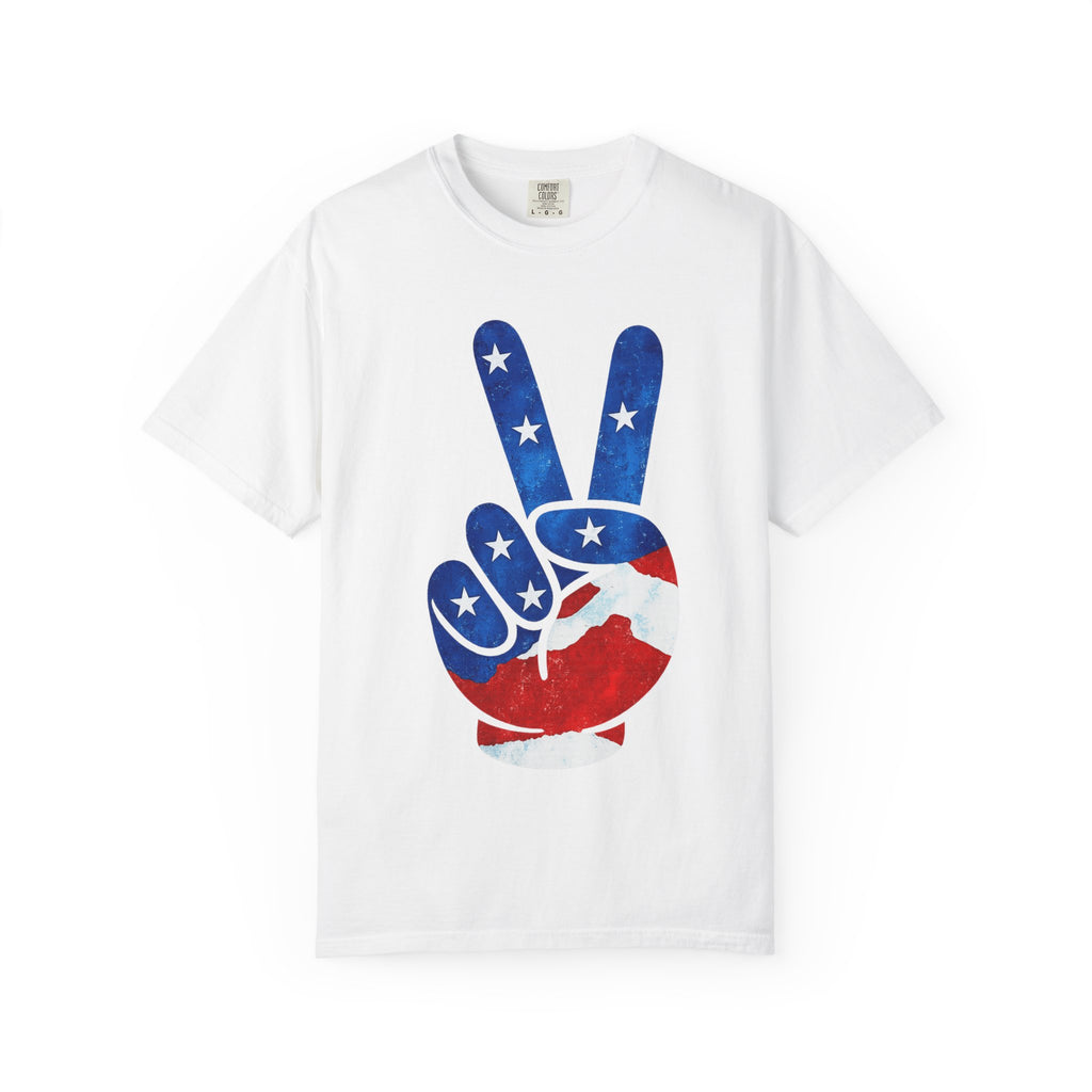 Peace Sign USA Flag T-Shirt – Patriotic Peace Graphic Tee