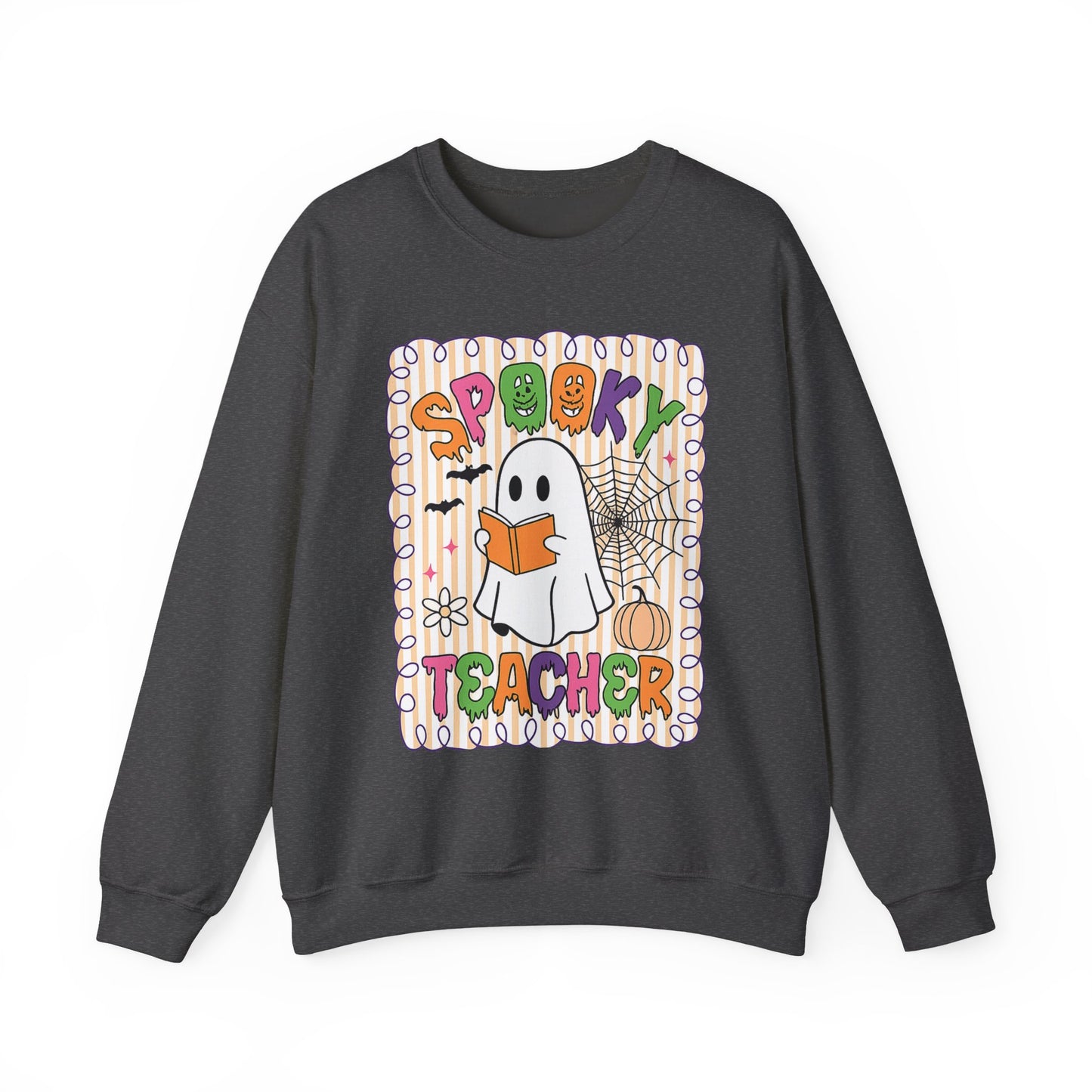 Spooky Teacher Sweatshirt — Cute Ghost Halloween Crewneck for Educators