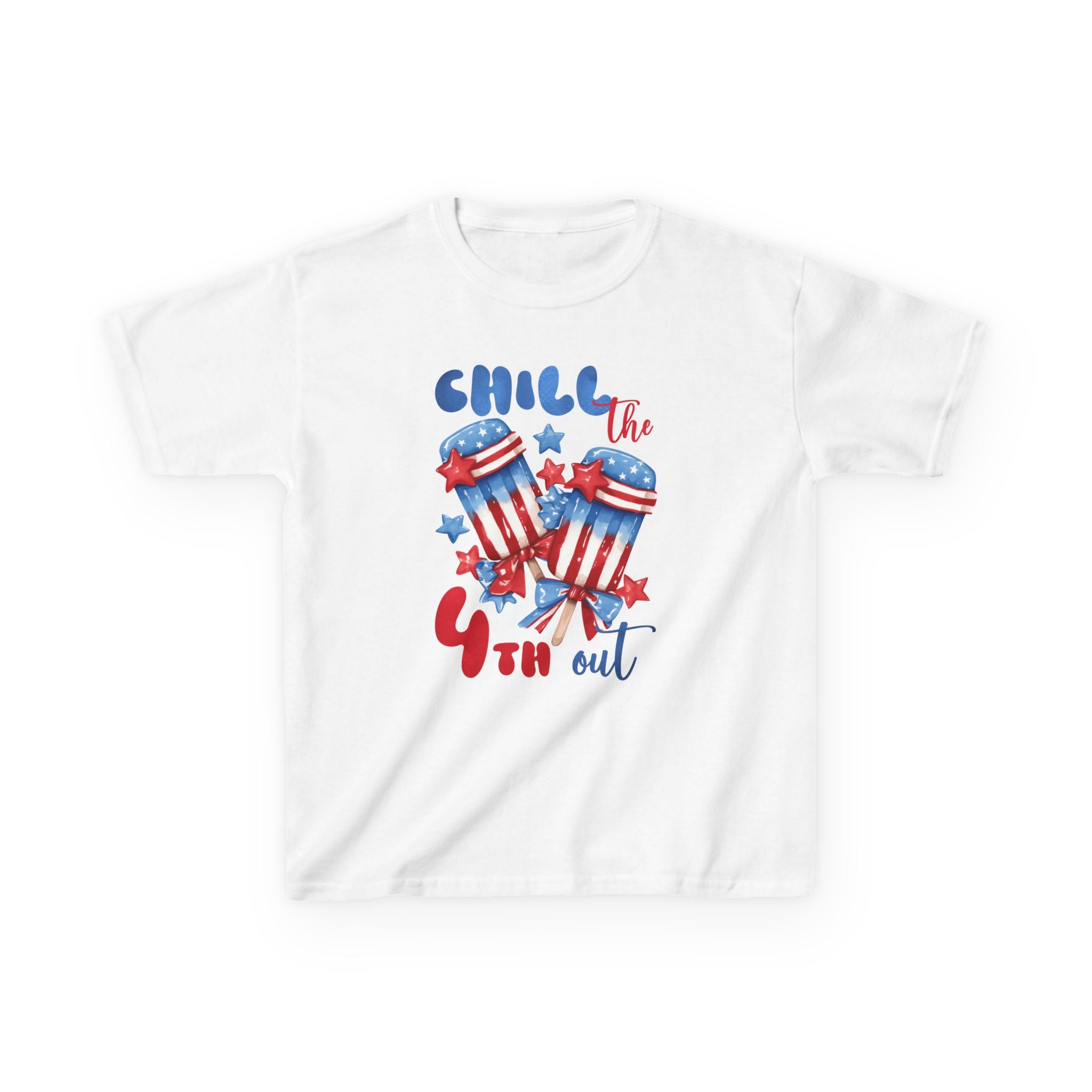 Kids Tee — "Chill the 4th Out" Patriotic Firecracker Fourth of July Shirt