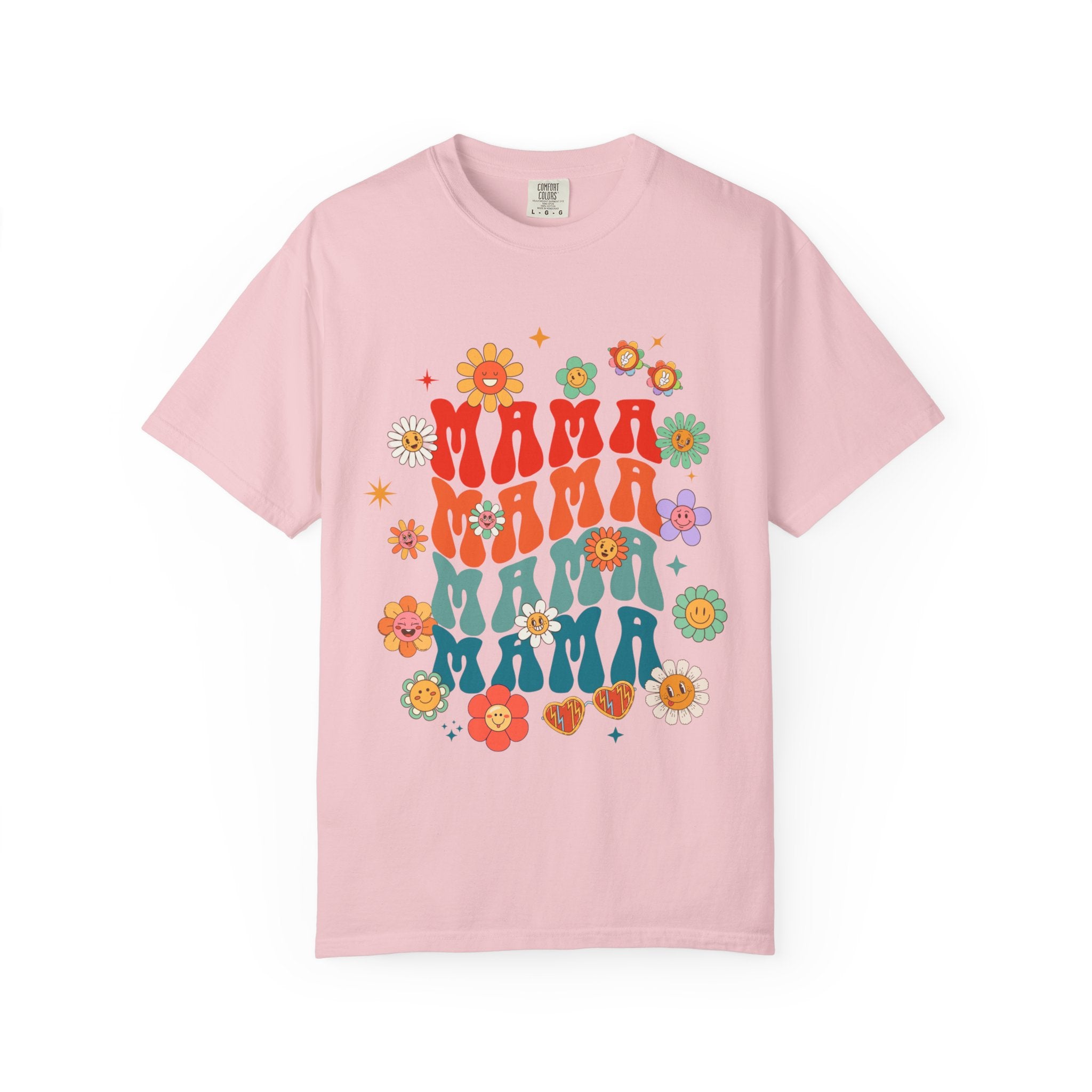 Mama Vibes Floral Retro T-Shirt — Vintage 70s Style Mother’s Day Tee