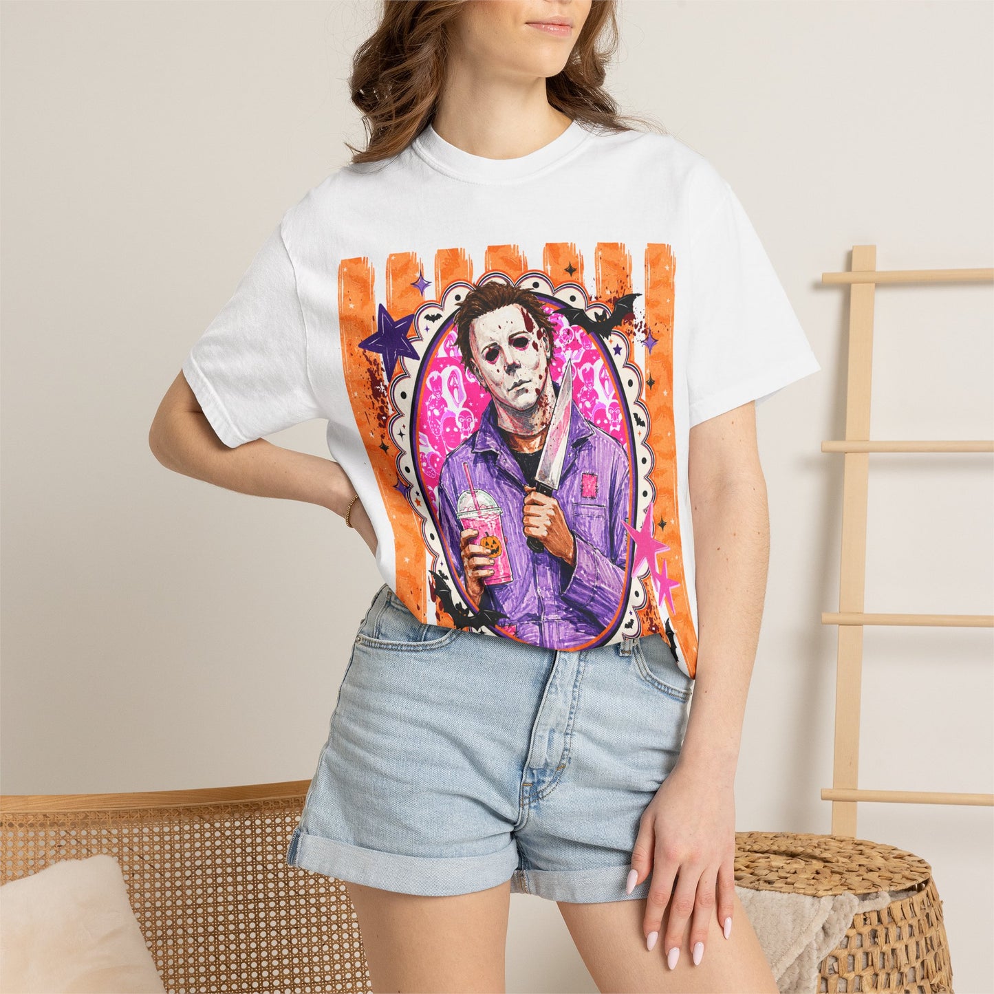 Horror Portrait T-Shirt — Retro Masked Killer Graphic Tee