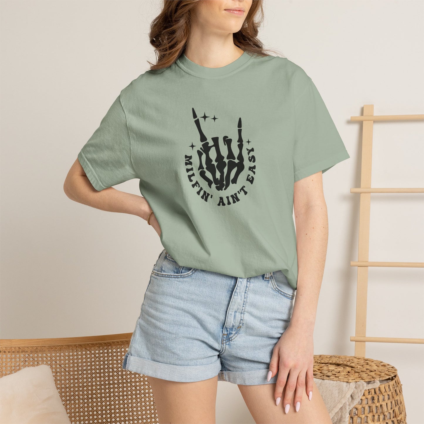 Skull Rock 'Milf'in Ain't Easy' Graphic T-Shirt