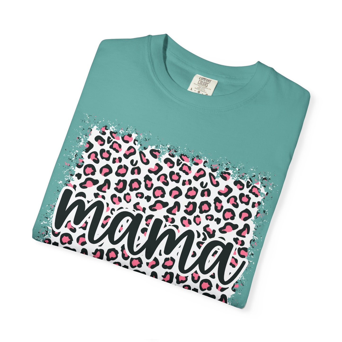 Mama Leopard Print T-Shirt – Floral Pink Cheetah Graphic Tee for Moms