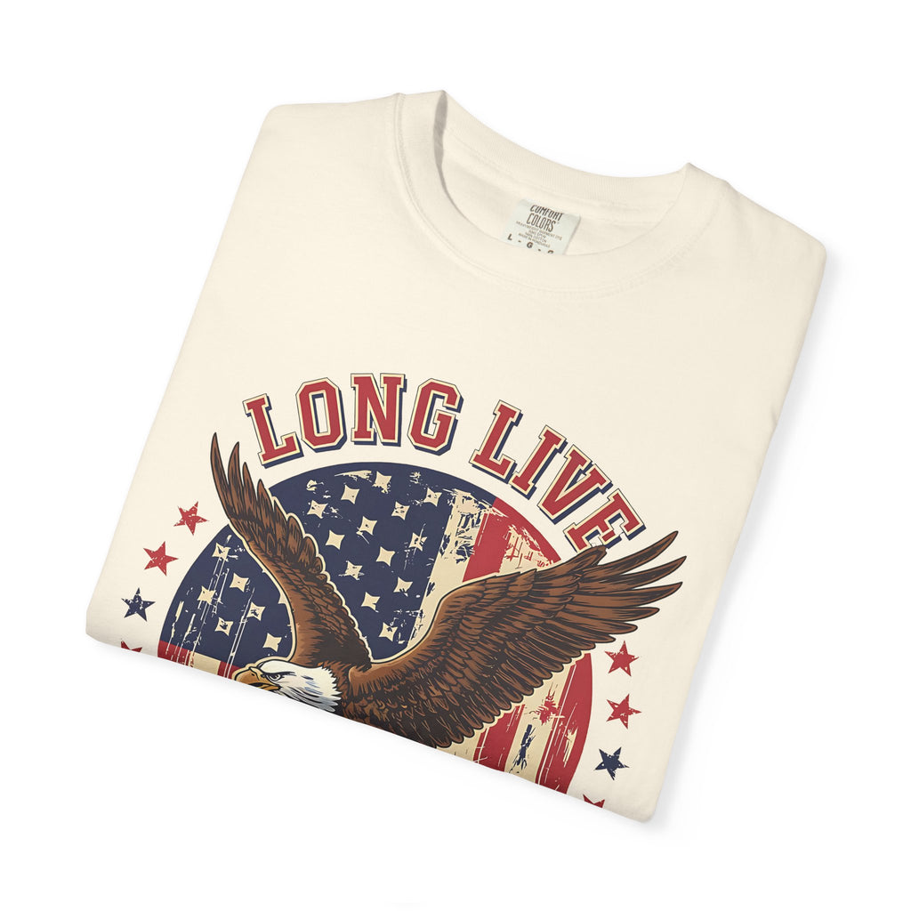 Long Live America T-Shirt — Vintage Bald Eagle Flag Graphic