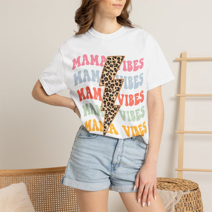 Mama Vibes Lightning Bolt/Leopard Graphic T-Shirt
