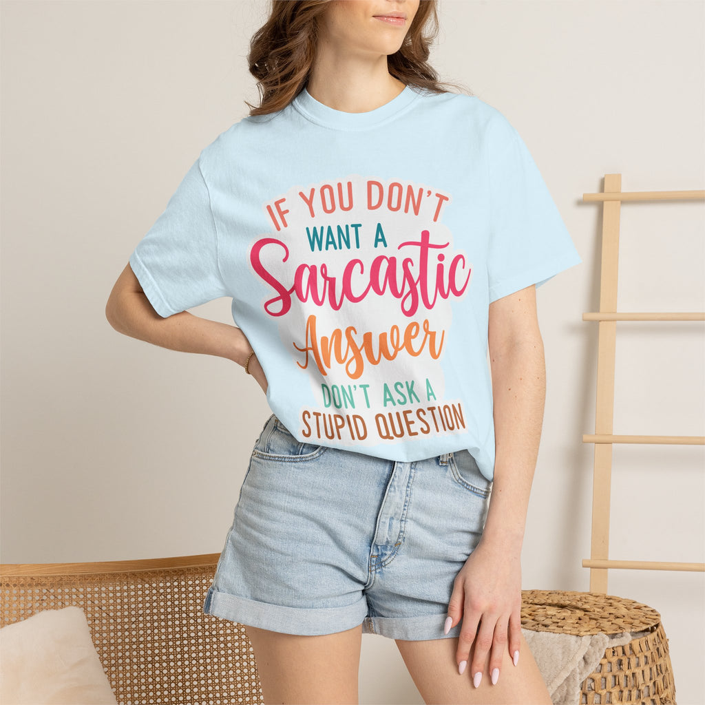 Sarcastic Answer T-Shirt — “If You Don’t Want a Sarcastic Answer, Don’t Ask a Stupid Question”