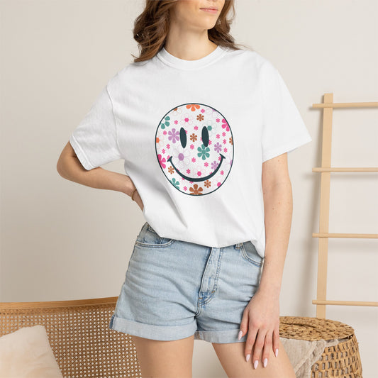 Support Your Local MILFs T-Shirt — Floral Smiley Retro Graphic Tee
