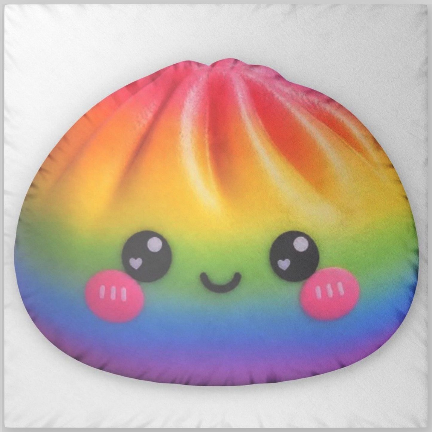 Cute Rainbow Dumpling Pillow — Kawaii Custom Shaped Throw Pillow