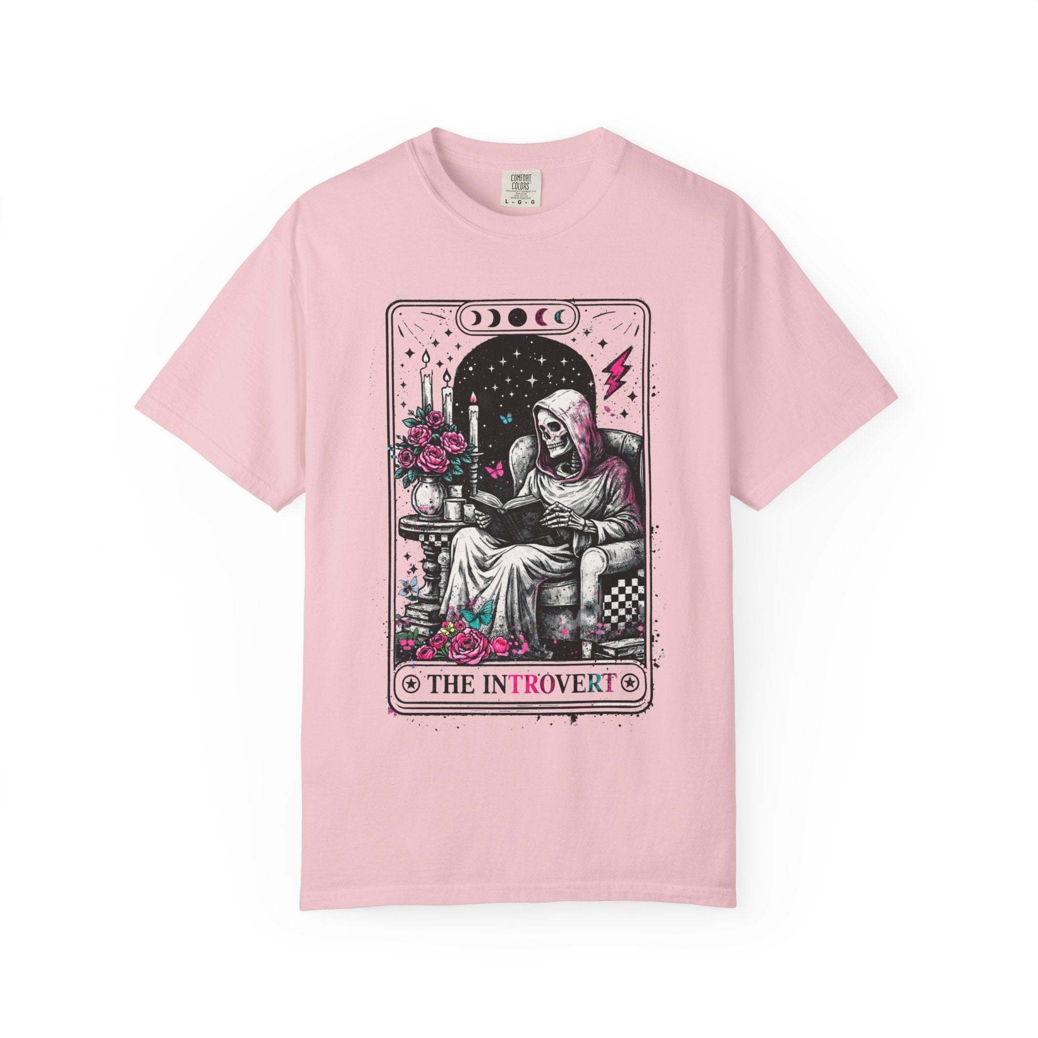 Introvert Tarot T-Shirt — Gothic Skeleton Card Graphic Tee