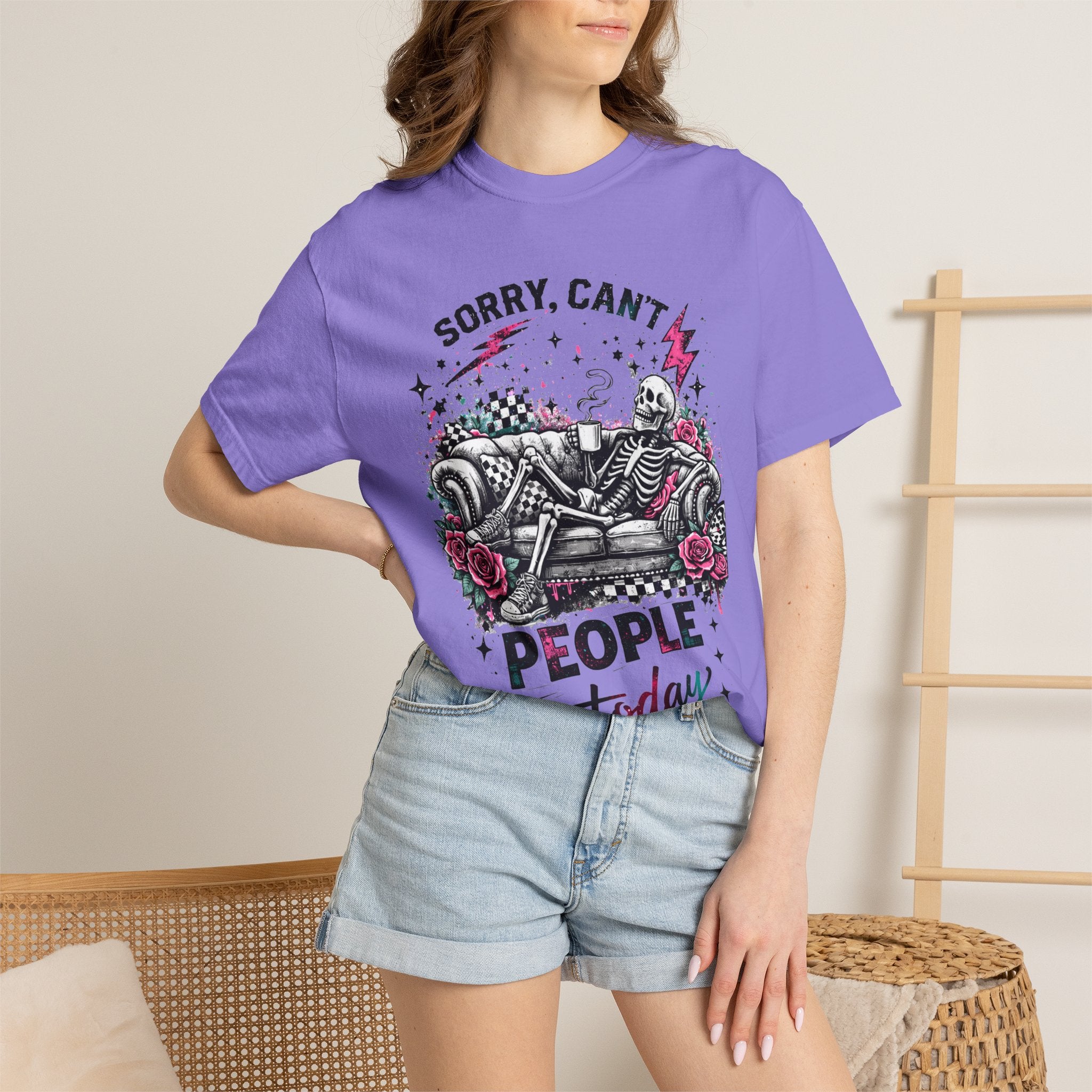 Sorry, Can’t People Today T-Shirt — Skeletal Lounge Graphic Tee