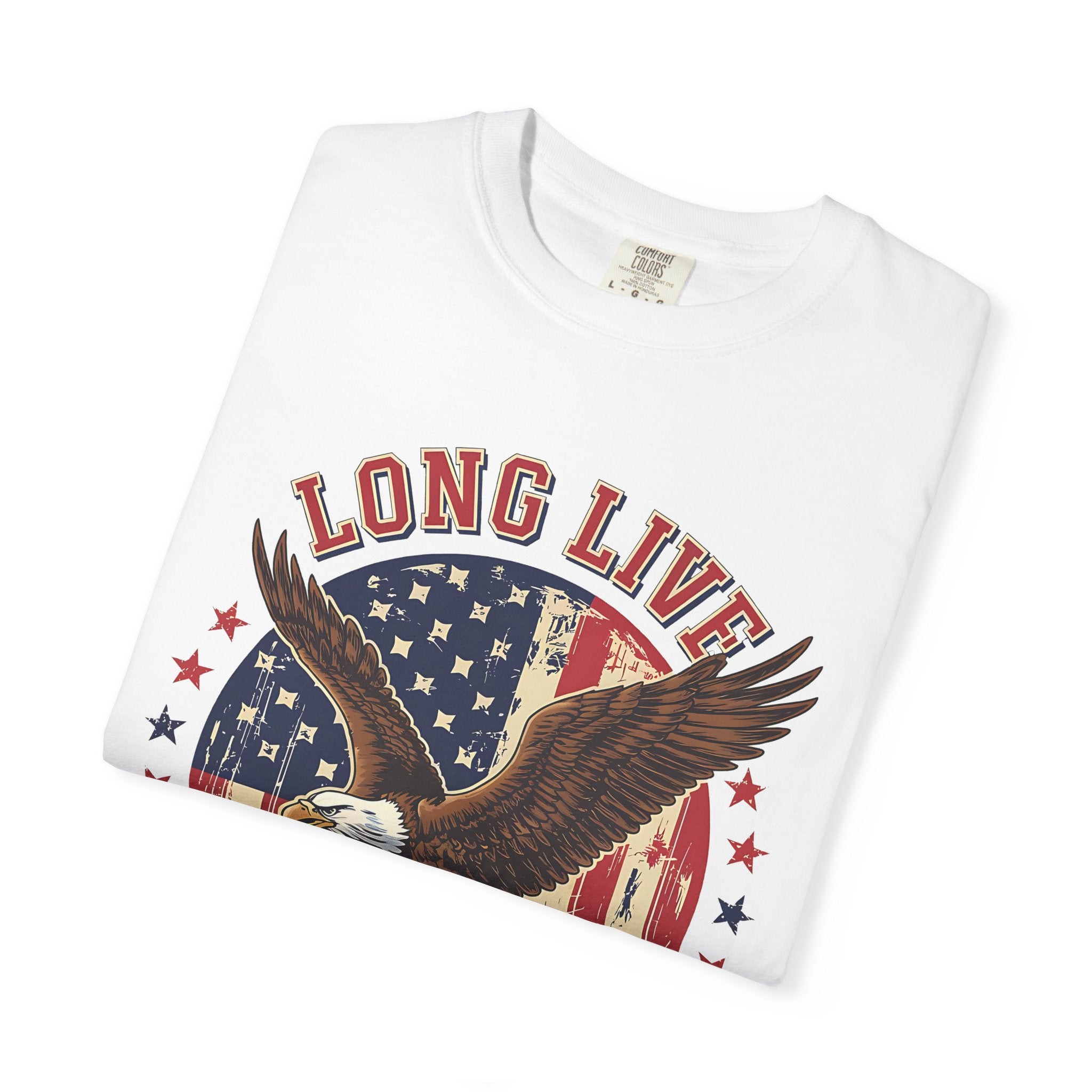 Long Live America T-Shirt — Vintage Bald Eagle Flag Graphic