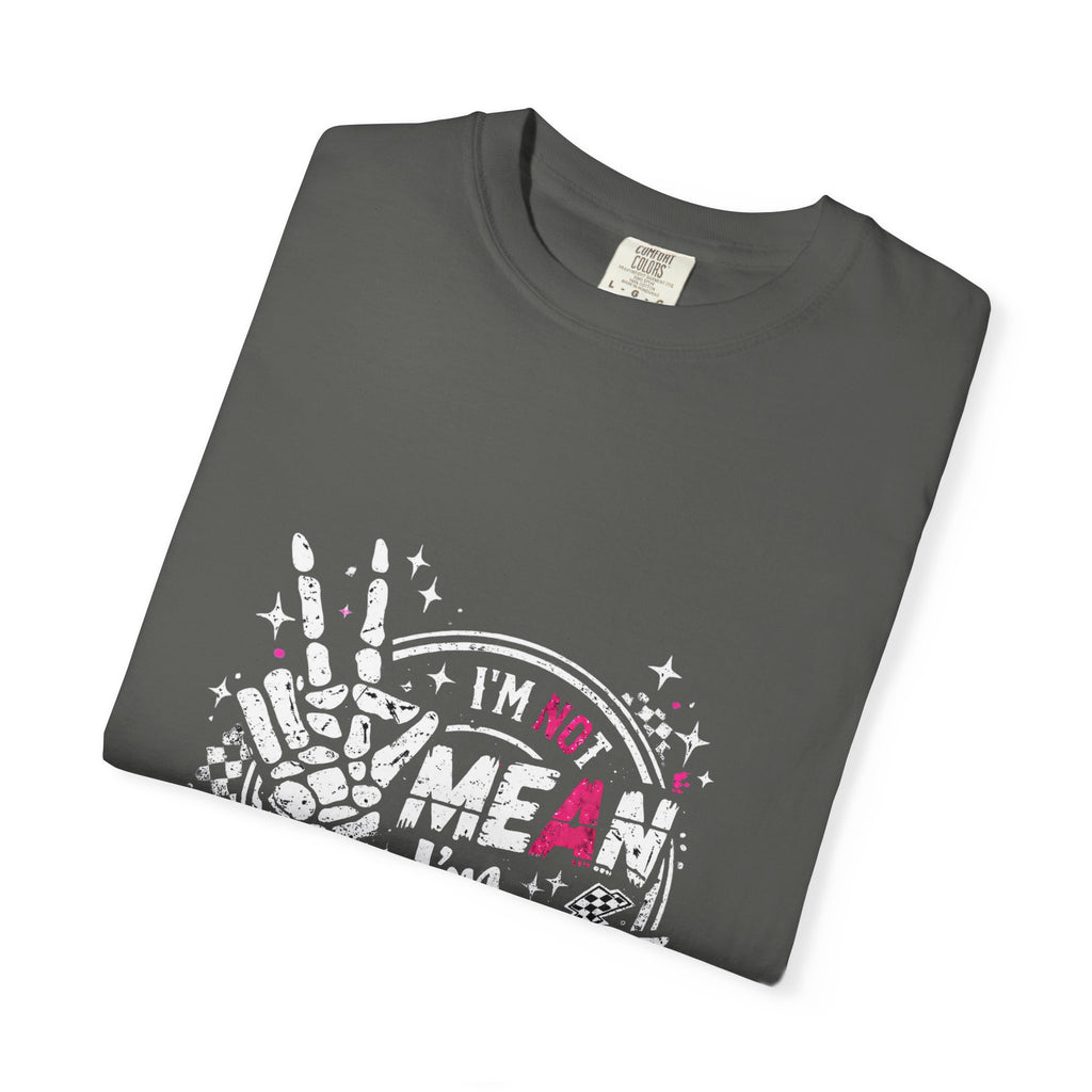 I'm Not Mean I'm Spicy Nice T-Shirt — Edgy Gothic Floral Skeleton Peace Tee