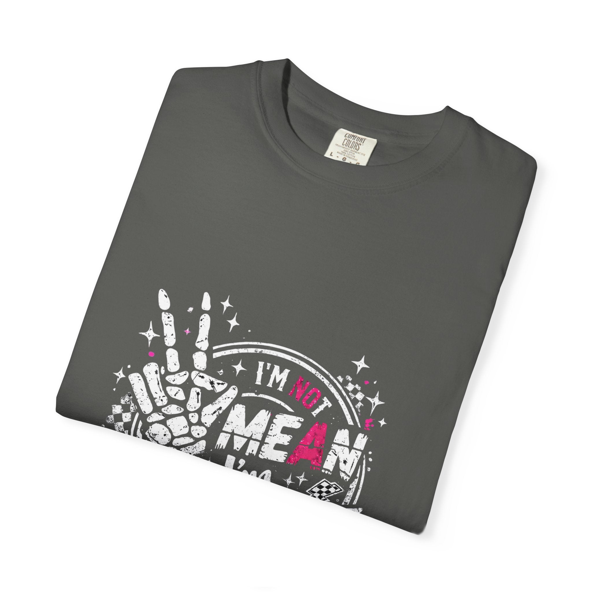 I'm Not Mean I'm Spicy Nice T-Shirt — Edgy Gothic Floral Skeleton Peace Tee