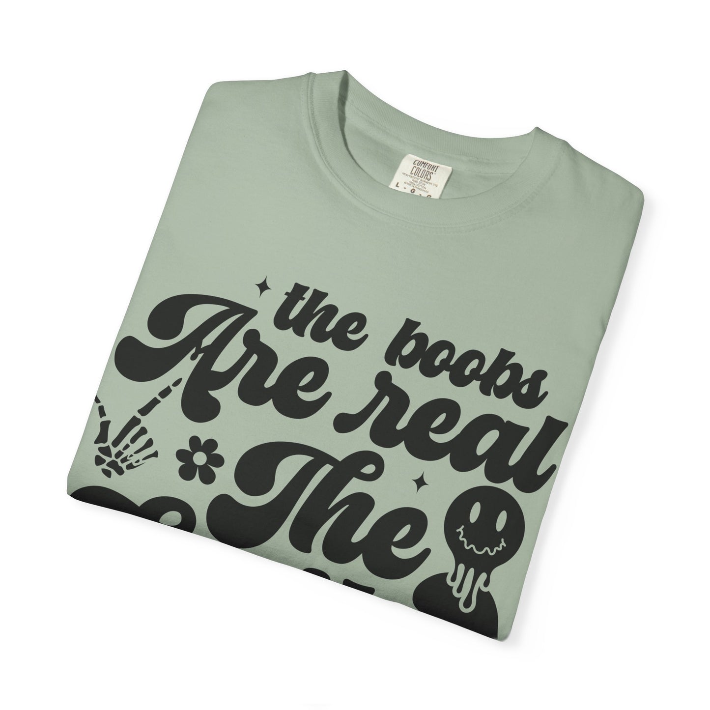 T-Shirt – "The Books Are Real, The Smile Is Fake" Vintage Script Literary Tee