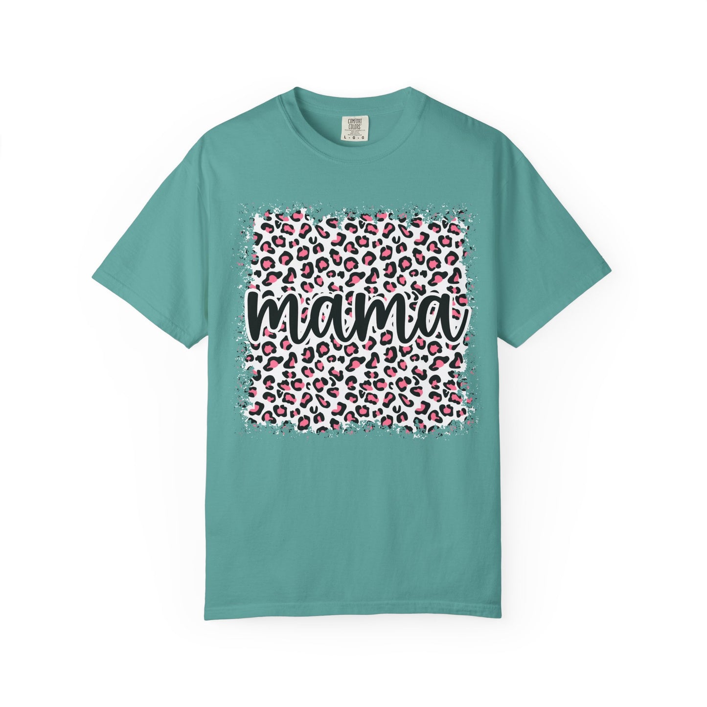 Mama Leopard Print T-Shirt – Floral Pink Cheetah Graphic Tee for Moms