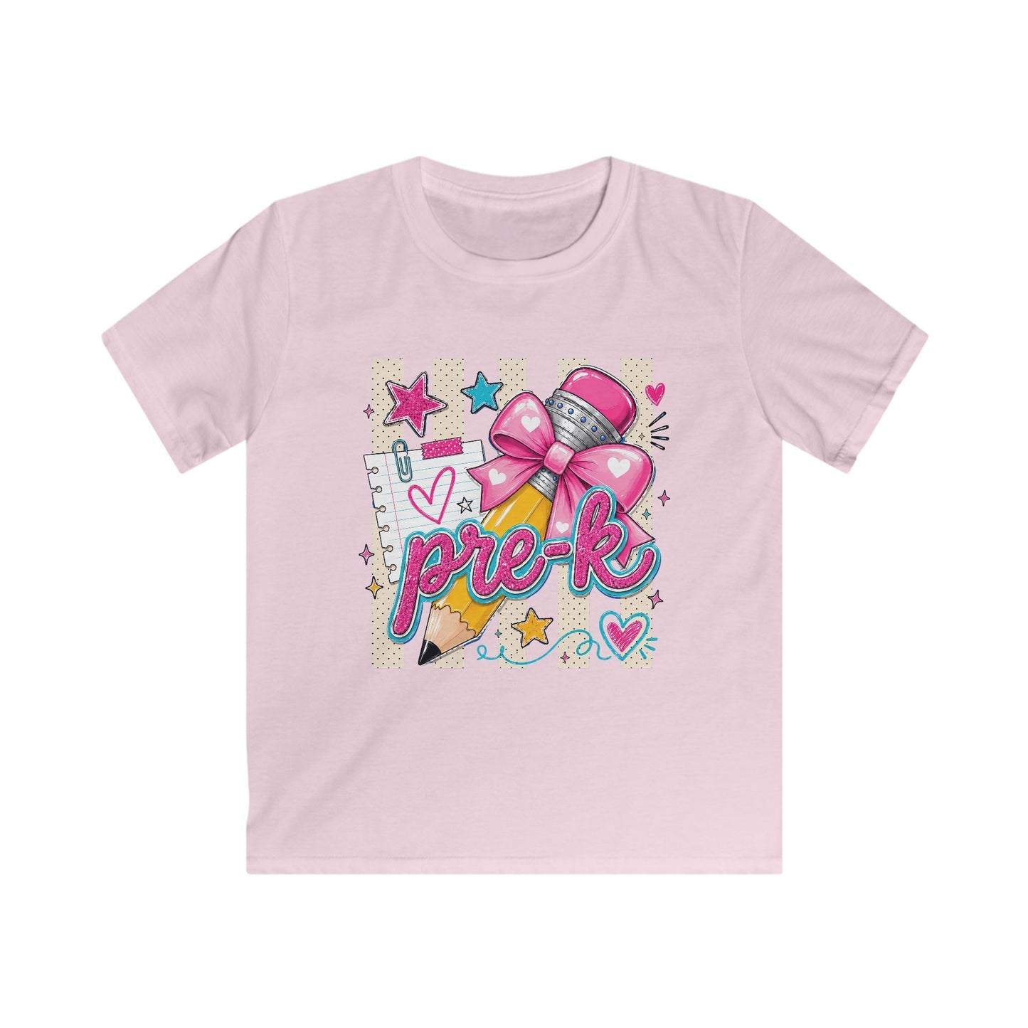 Pre-K Kids T-Shirt — Cute Pink Microphone & Pencil Back-to-School Tee