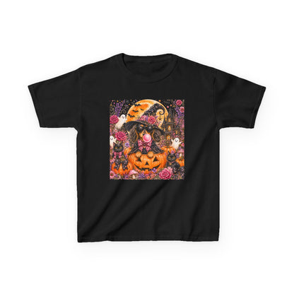 Kids Halloween Cat Witch T-Shirt