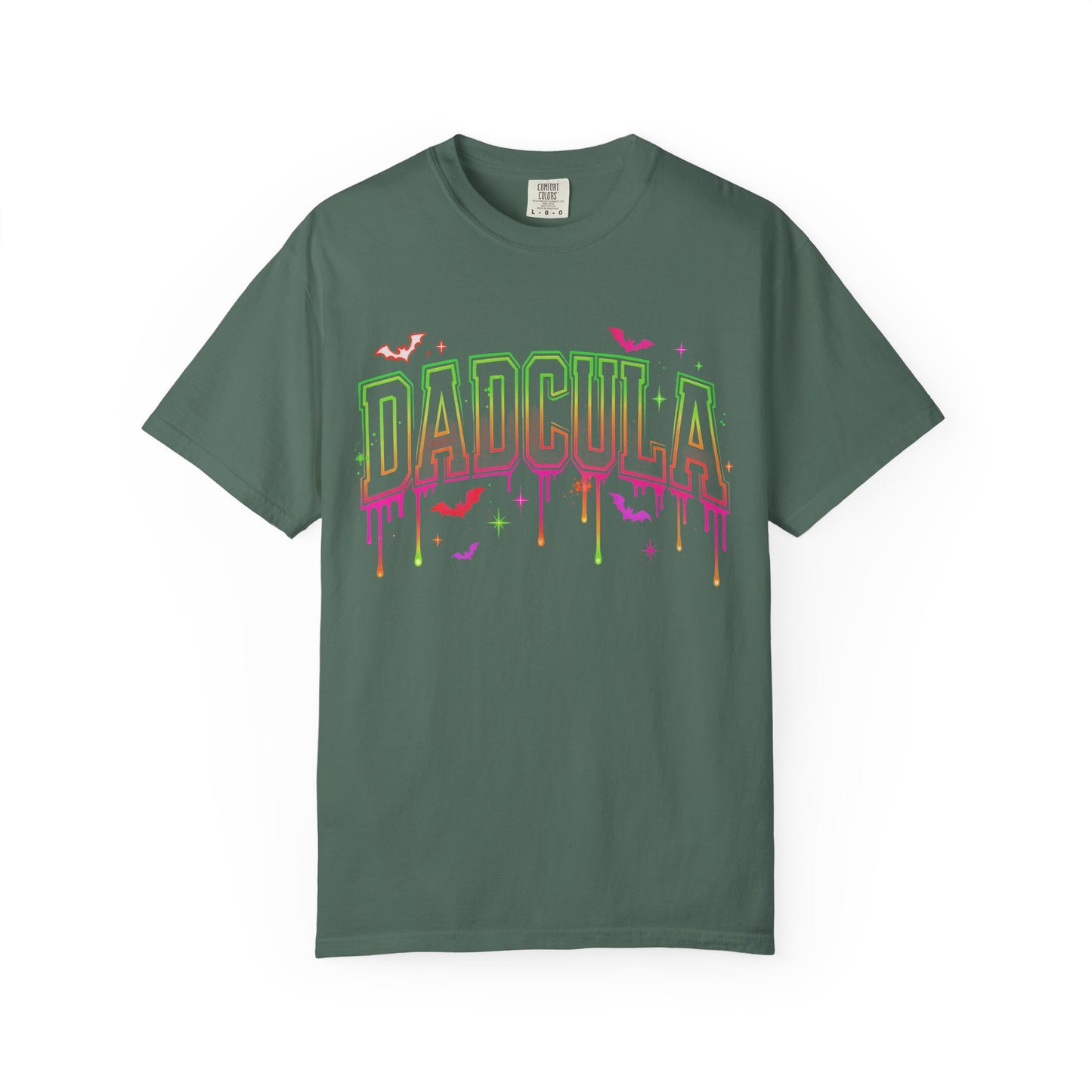 Dadcula Halloween T-Shirt — Neon Drip Vampire Dad Tee