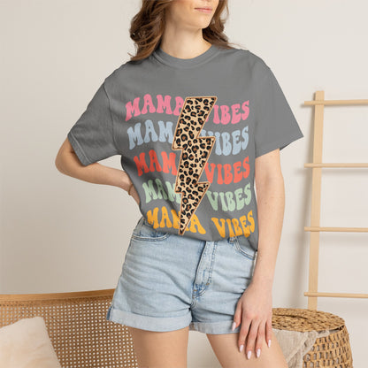 Mama Vibes Lightning Bolt/Leopard Graphic T-Shirt