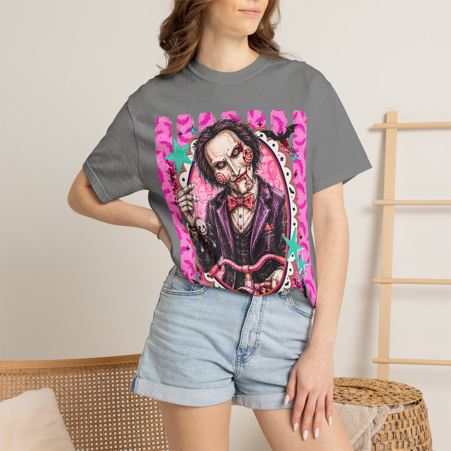 Horror Puppet Portrait T-Shirt — Creepy Ventriloquist Doll Art Tee