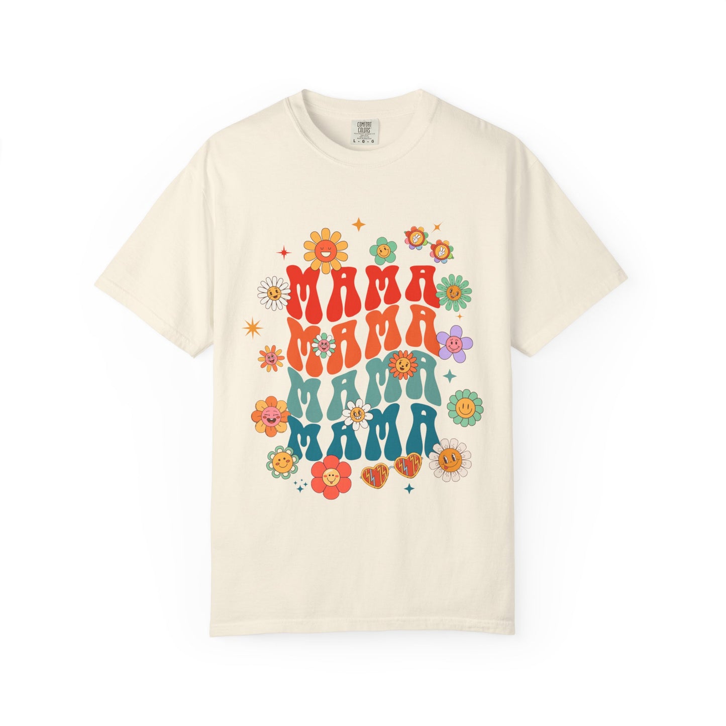 Mama Vibes Floral Retro T-Shirt — Vintage 70s Style Mother’s Day Tee