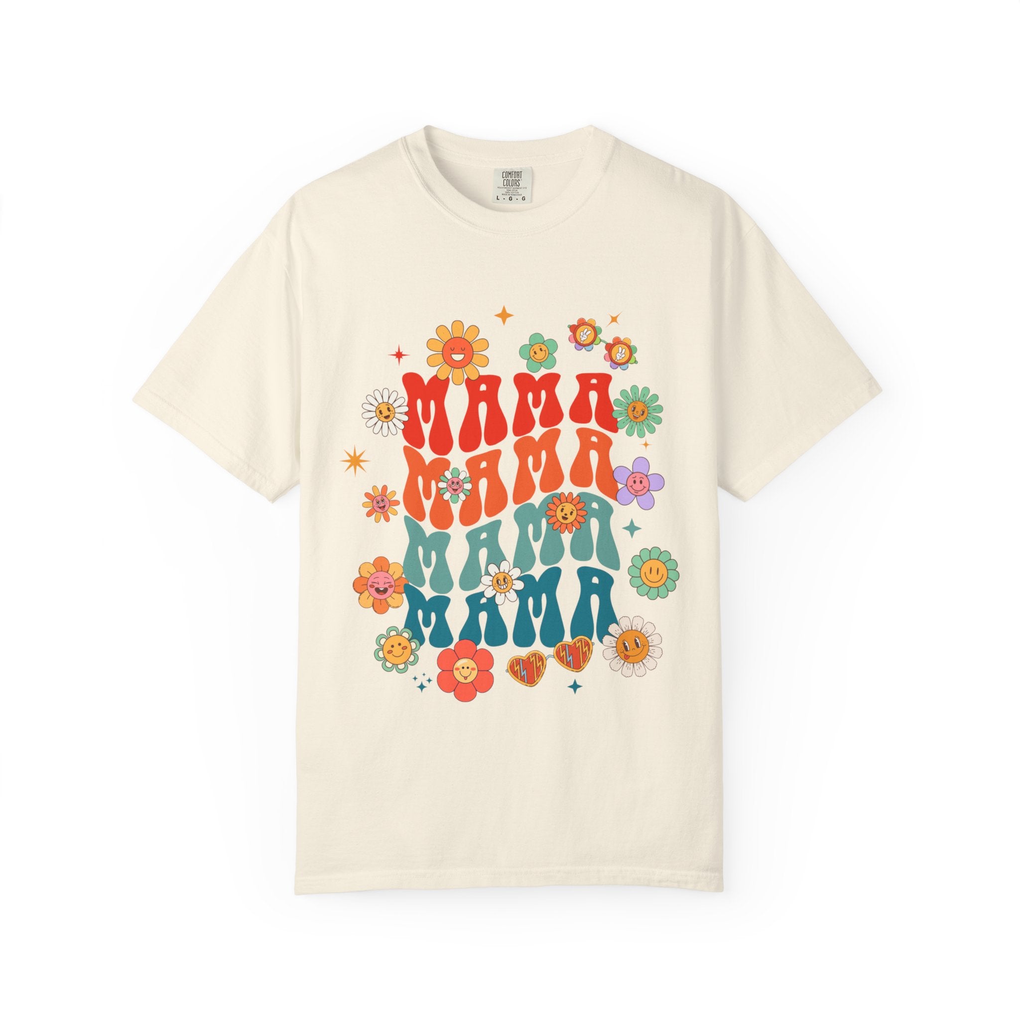 Mama Vibes Floral Retro T-Shirt — Vintage 70s Style Mother’s Day Tee