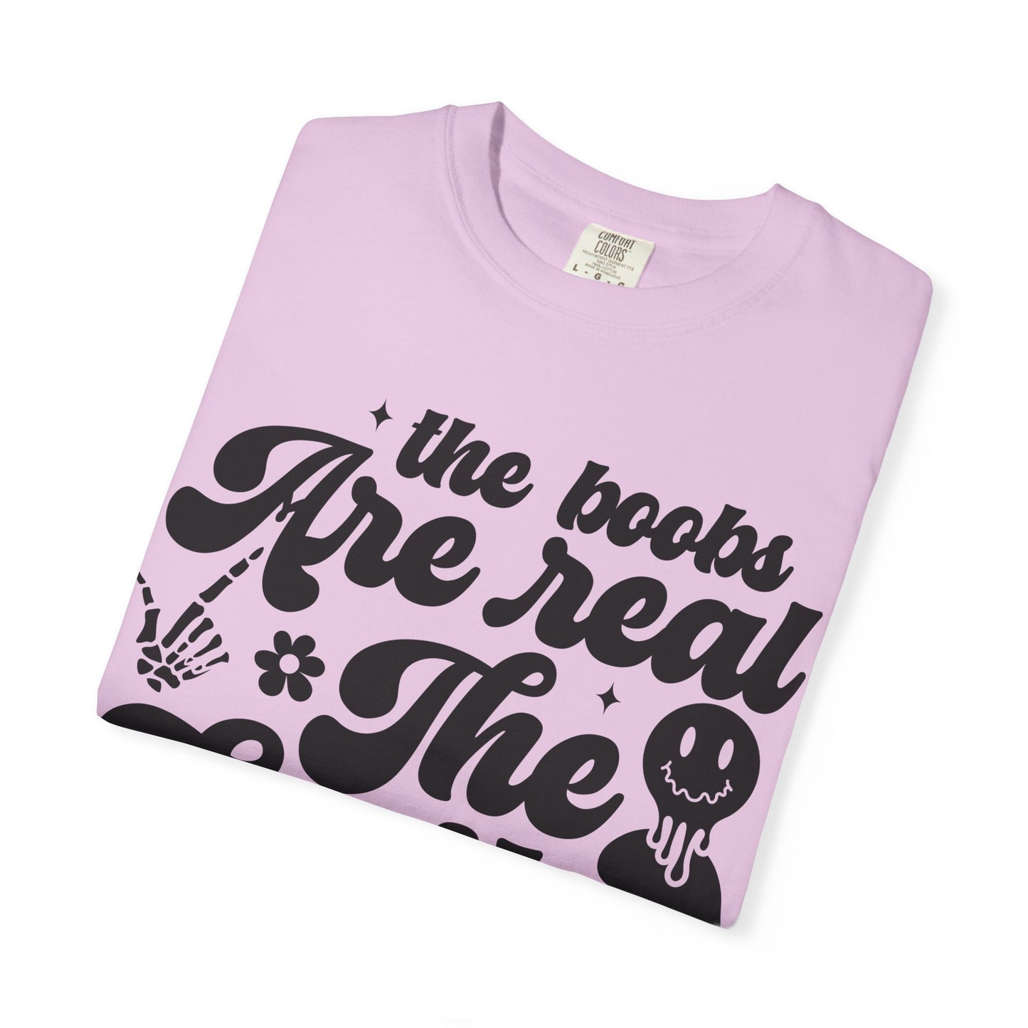 T-Shirt – "The Books Are Real, The Smile Is Fake" Vintage Script Literary Tee