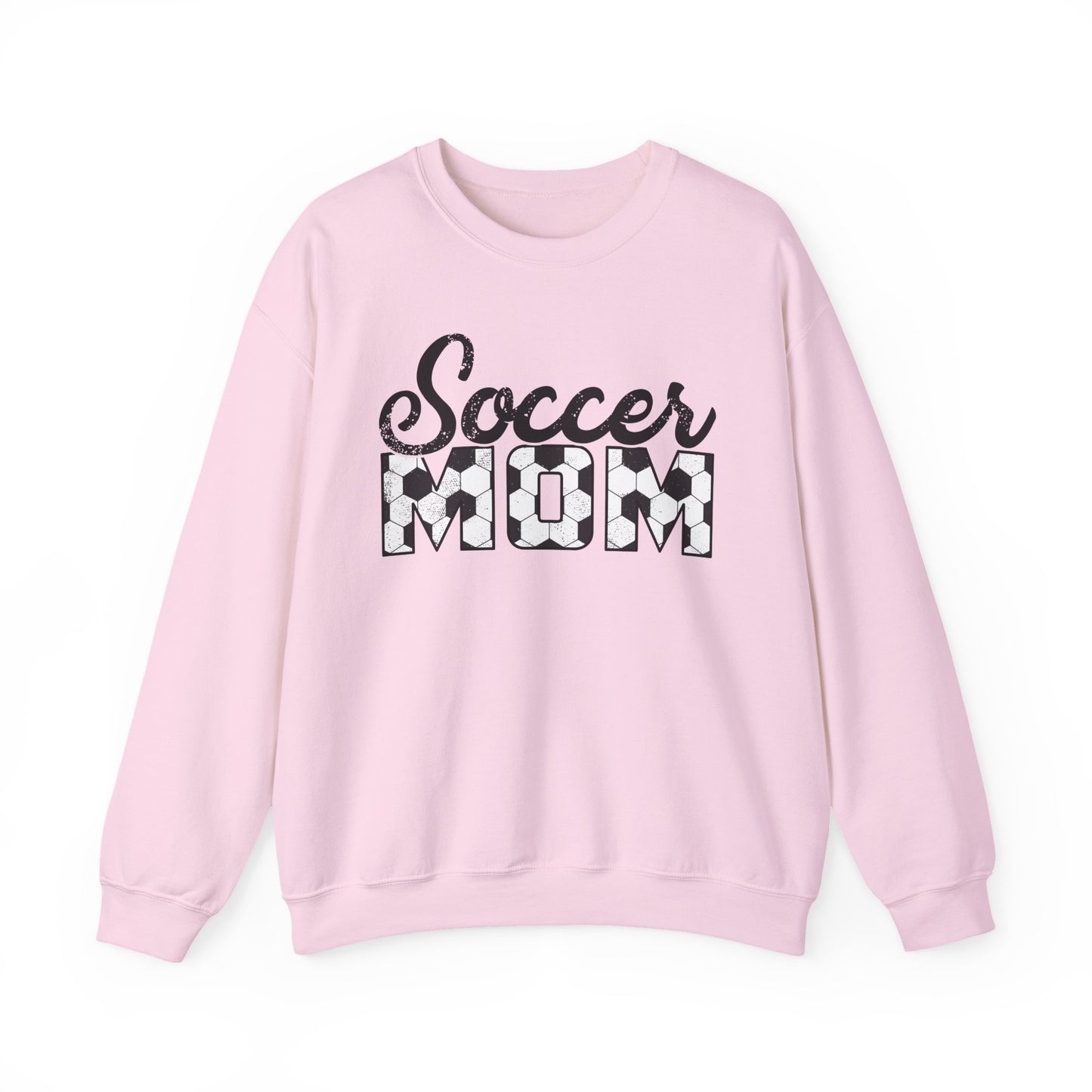 Soccer Mom Crewneck Sweatshirt — Ladies Soccer Mom Pullover with Soccer Ball Text