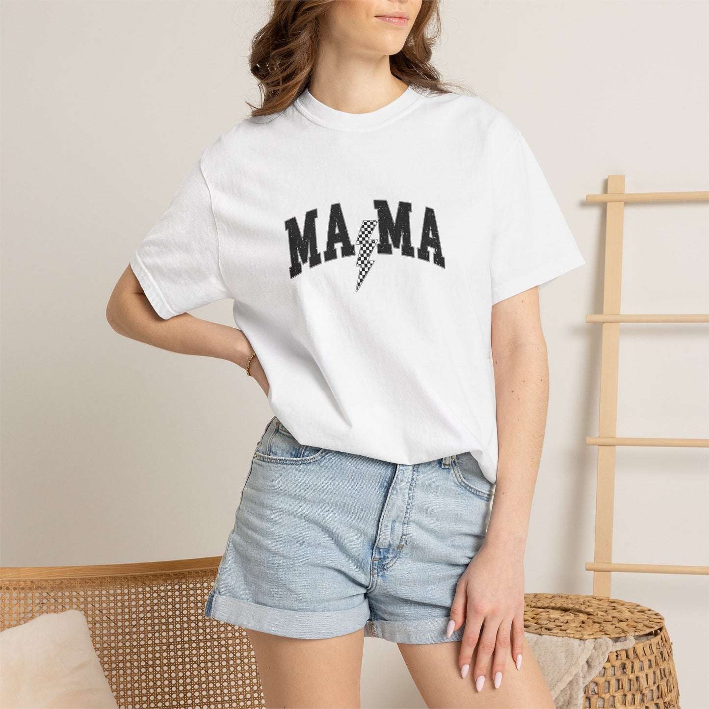 Mama Lightning T‑Shirt — “Running on School Pickup & Caffeine” Graphic Tee