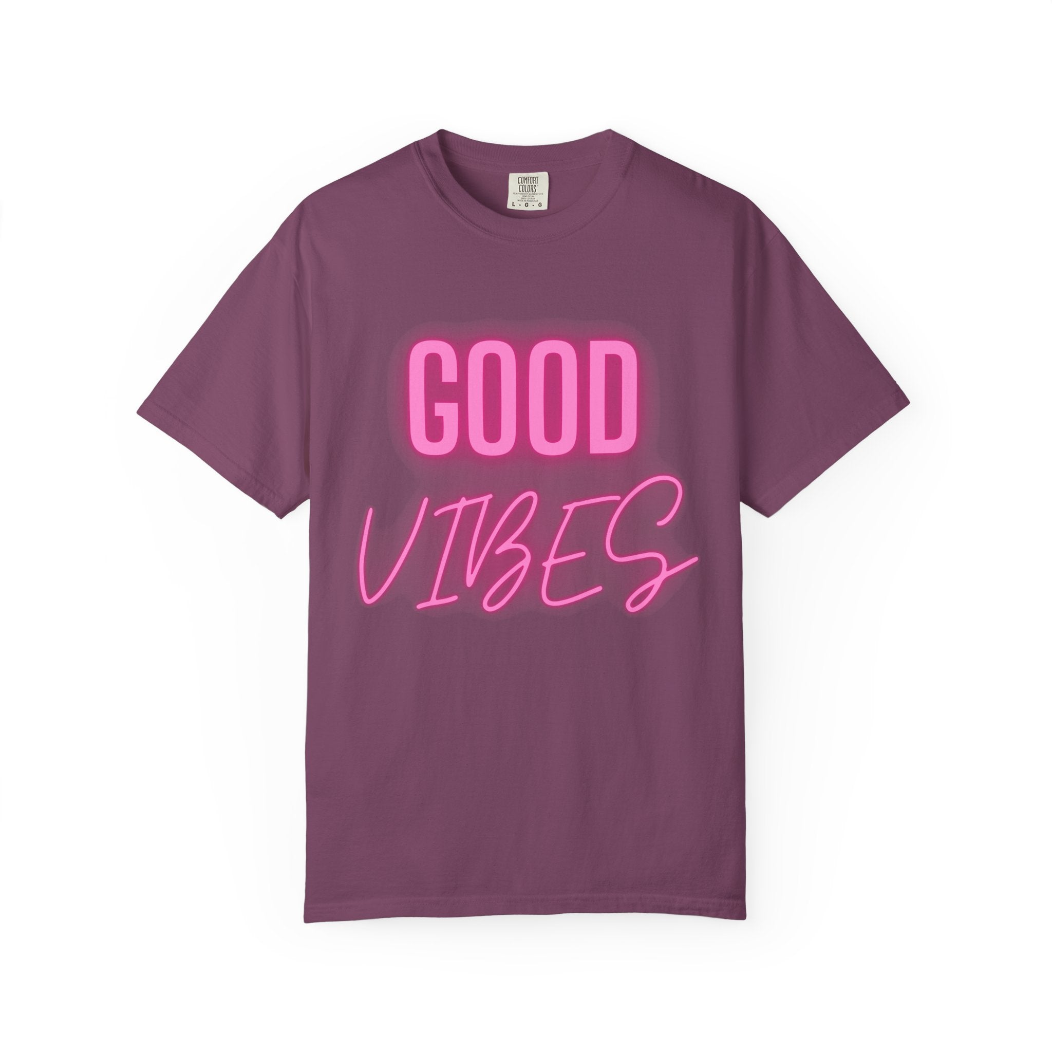 Good Vibes T-Shirt — Retro Pink Neon Graphic Tee