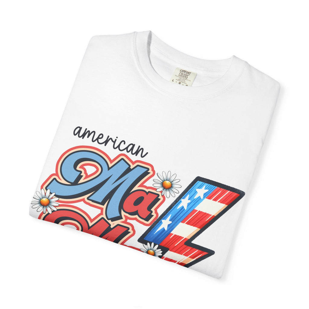American MaMa Lightning Bolt T-Shirt — Retro Patriotic Mother's Day Tee