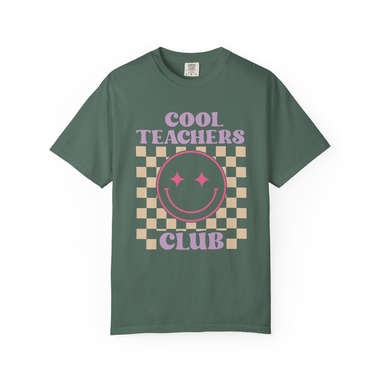 Cool Teachers Club T-Shirt — Retro Checkerboard Smiley Teacher Tee