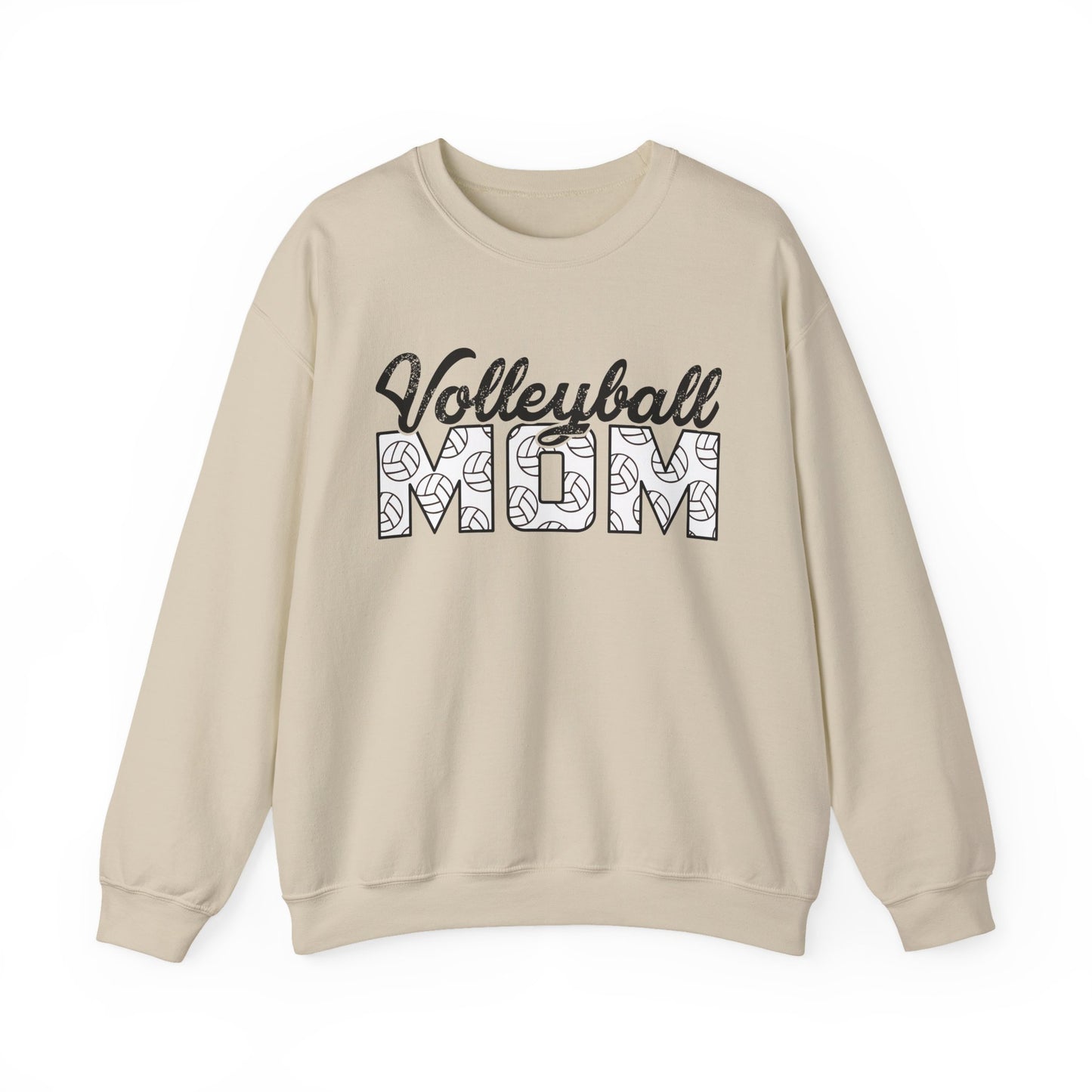 Volleyball Mom Crewneck Sweatshirt – Script & Pattern Sports Mom Pullover