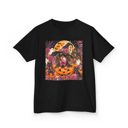 Kids Halloween Cat Witch T-Shirt