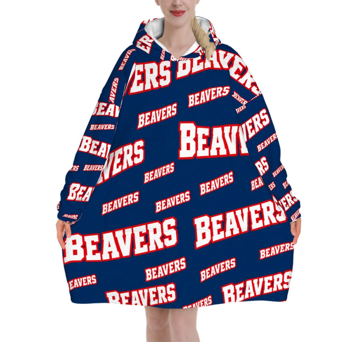 Adult Blanket Hoodie Beavers