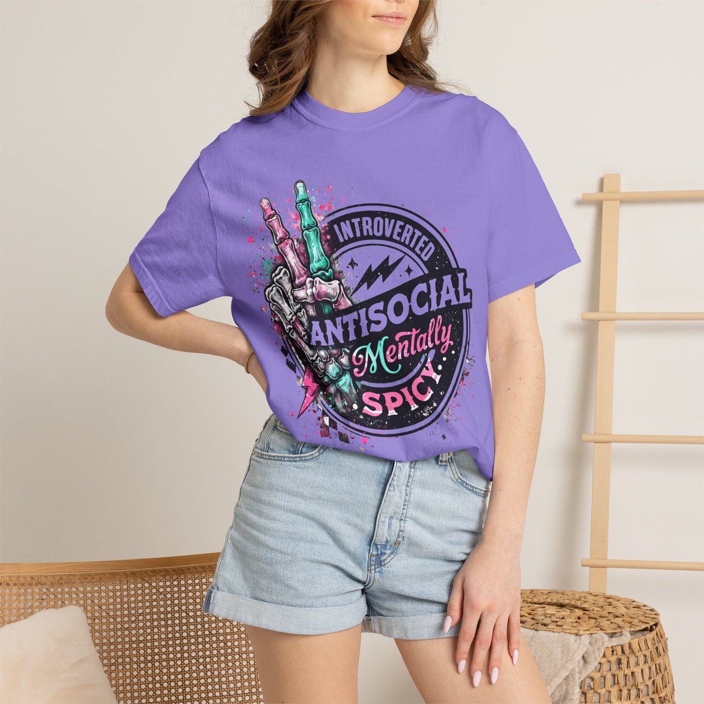 Antisocial & Mentally Spicy T‑Shirt — Introverted, Edgy Graphic Tee