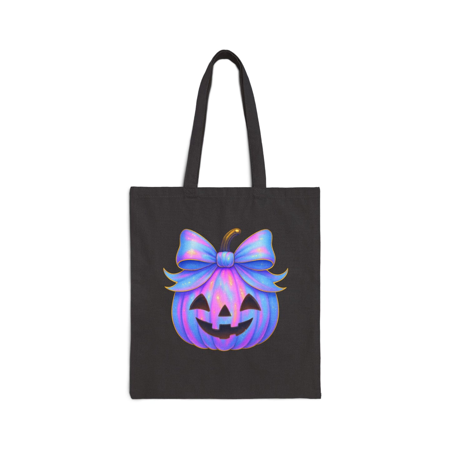 Halloween Ghosts & Pumpkin Tote Bag — Cute Pastel Ghosts & Bow Pumpkin Canvas Tote
