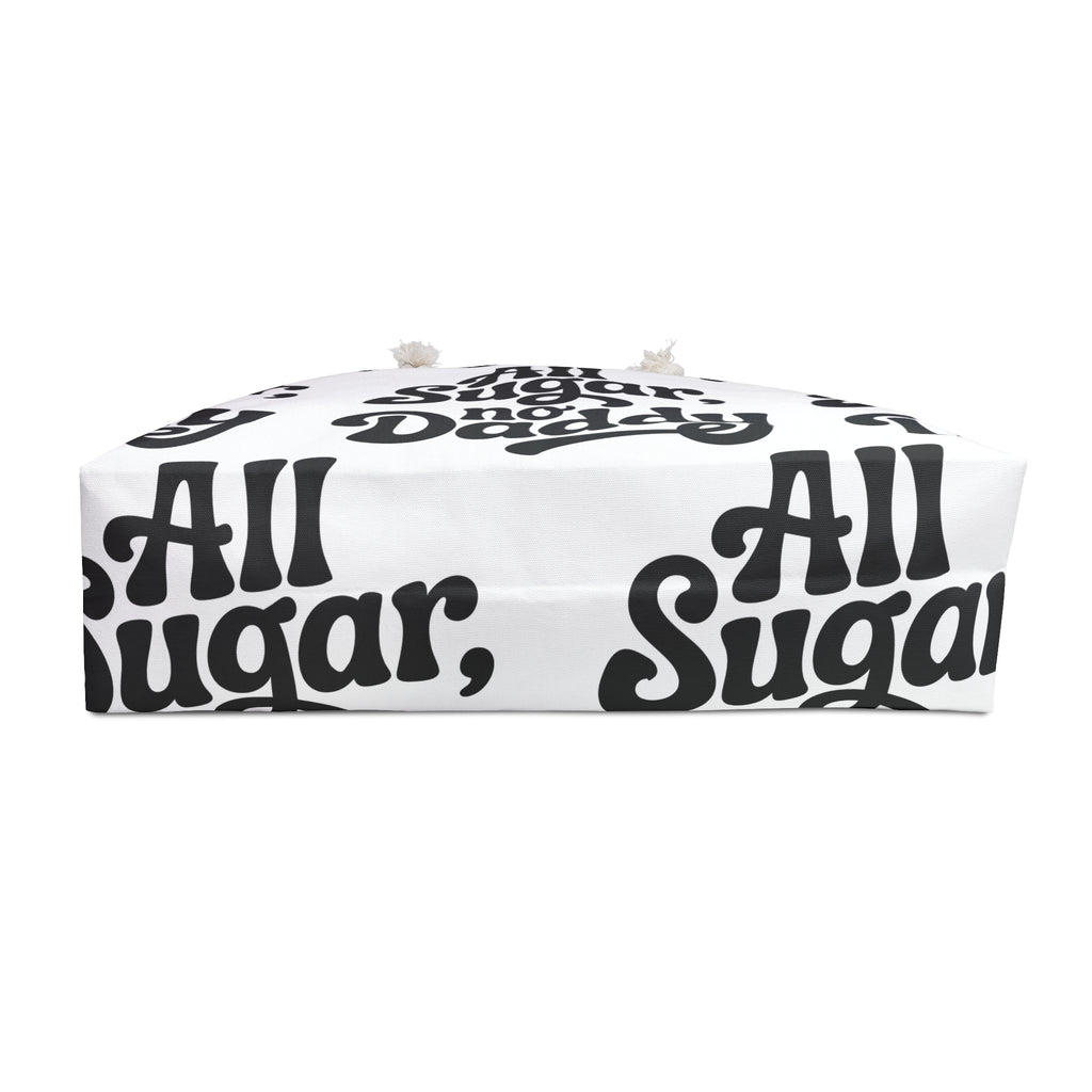 Weekender Bag — "All Sugar, No Daddy" Retro Script Travel Tote