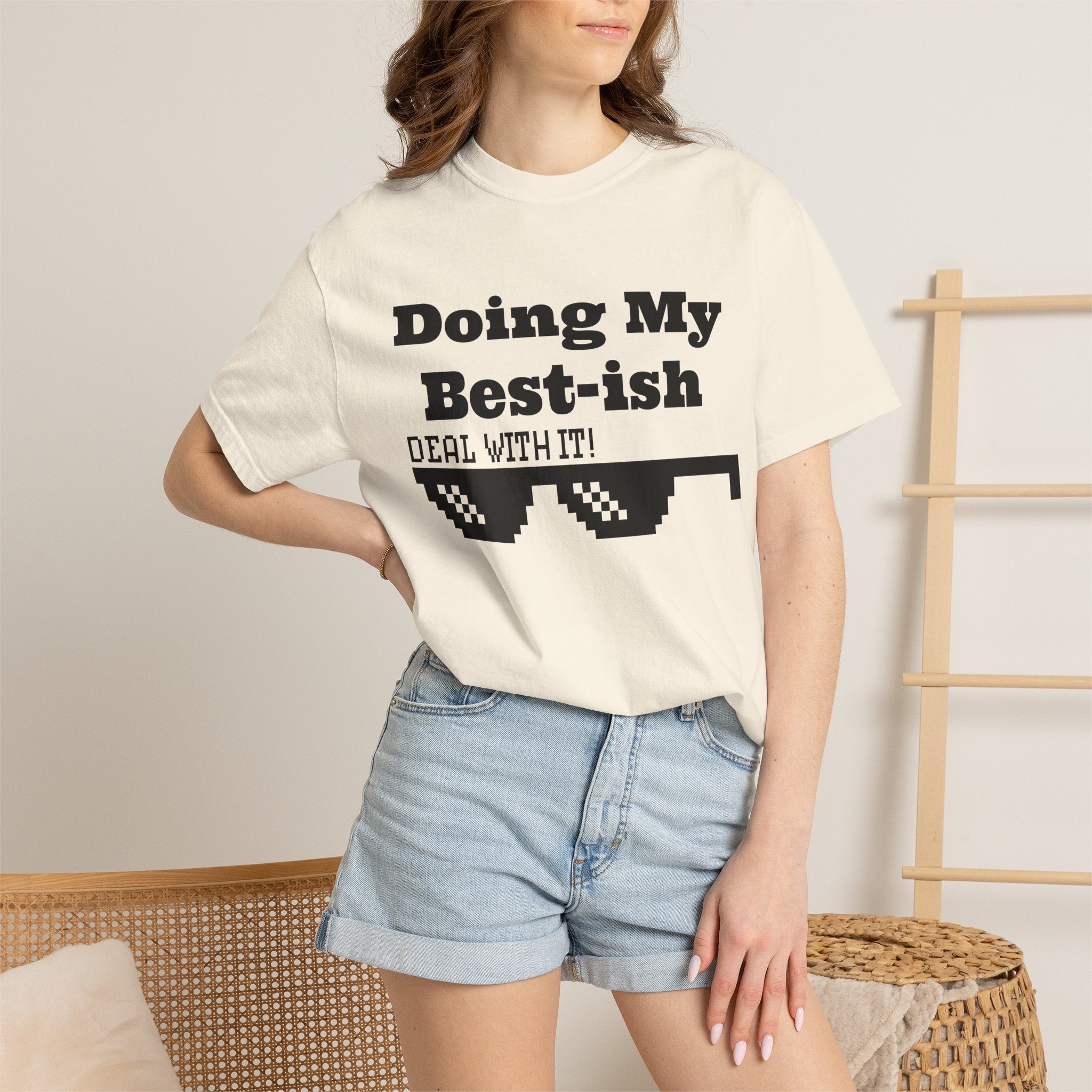 Doing My Best-ish T-Shirt — "Deal With It" Pixel Sunglasses Tee