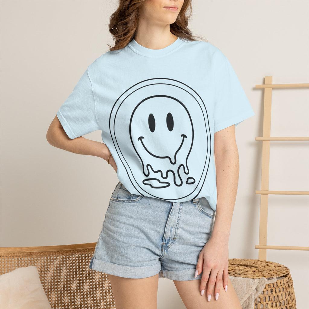 Smiley Melt T-Shirt — Dripping Smiley Graphic Tee