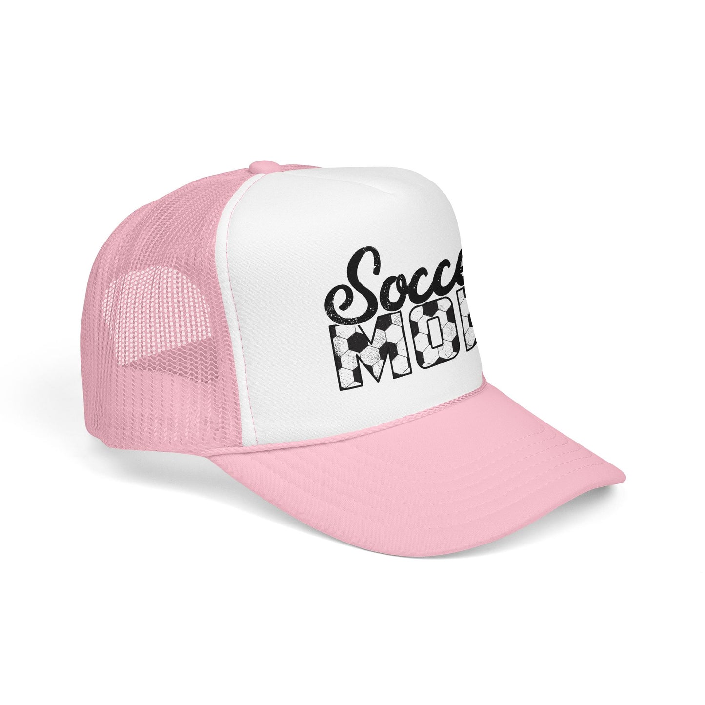 Soccer Mom Trucker Hat – Vintage Soccer Ball Lettering Foam Cap