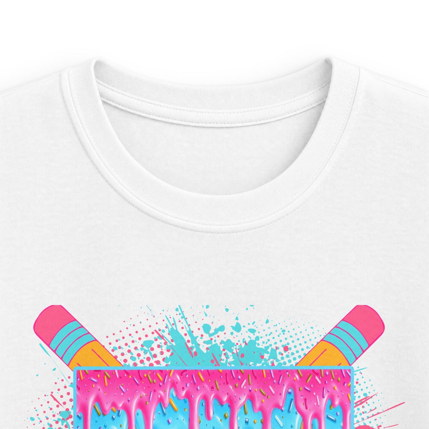 Kindergarten Crew Kids Tee — Colorful Pencil Drip Back-to-School Shirt