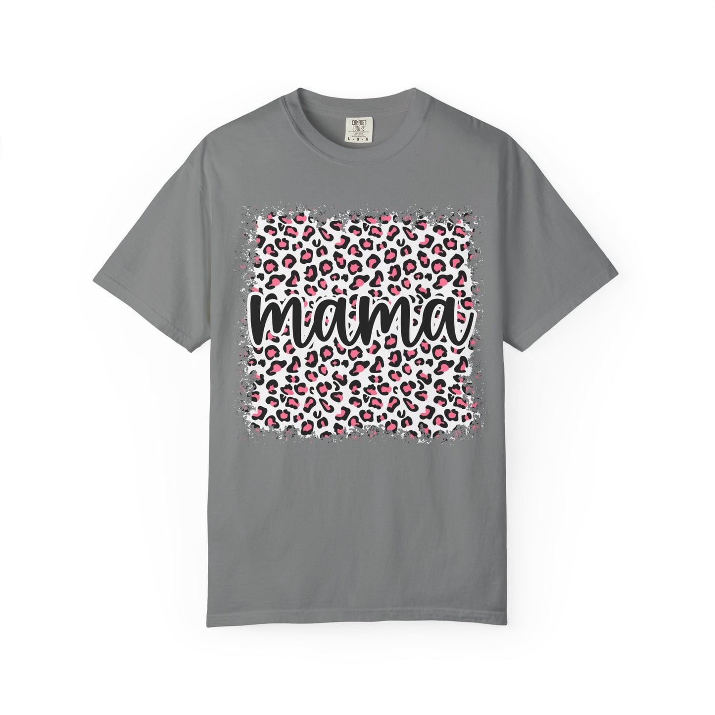 Mama Leopard Print T-Shirt – Floral Pink Cheetah Graphic Tee for Moms