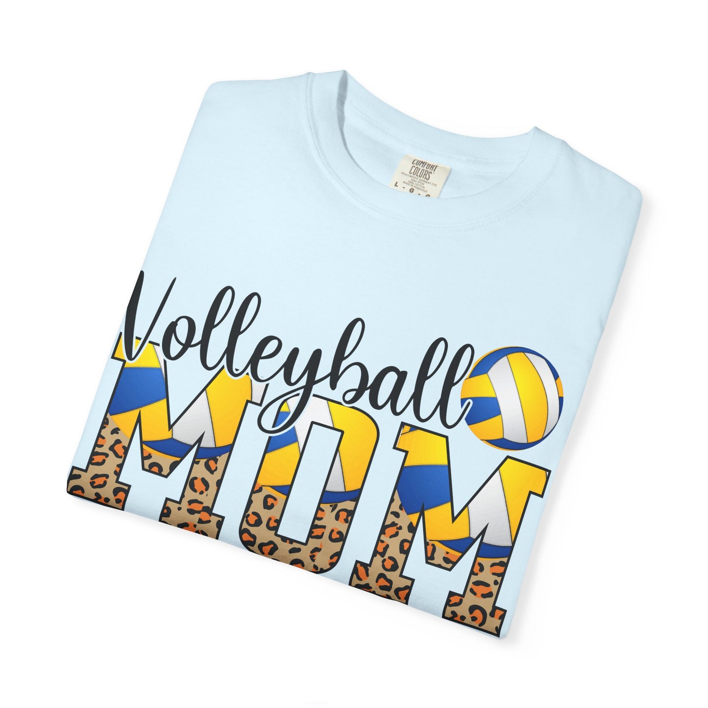Volleyball Mom T-Shirt — Leopard Print & Ball Graphic