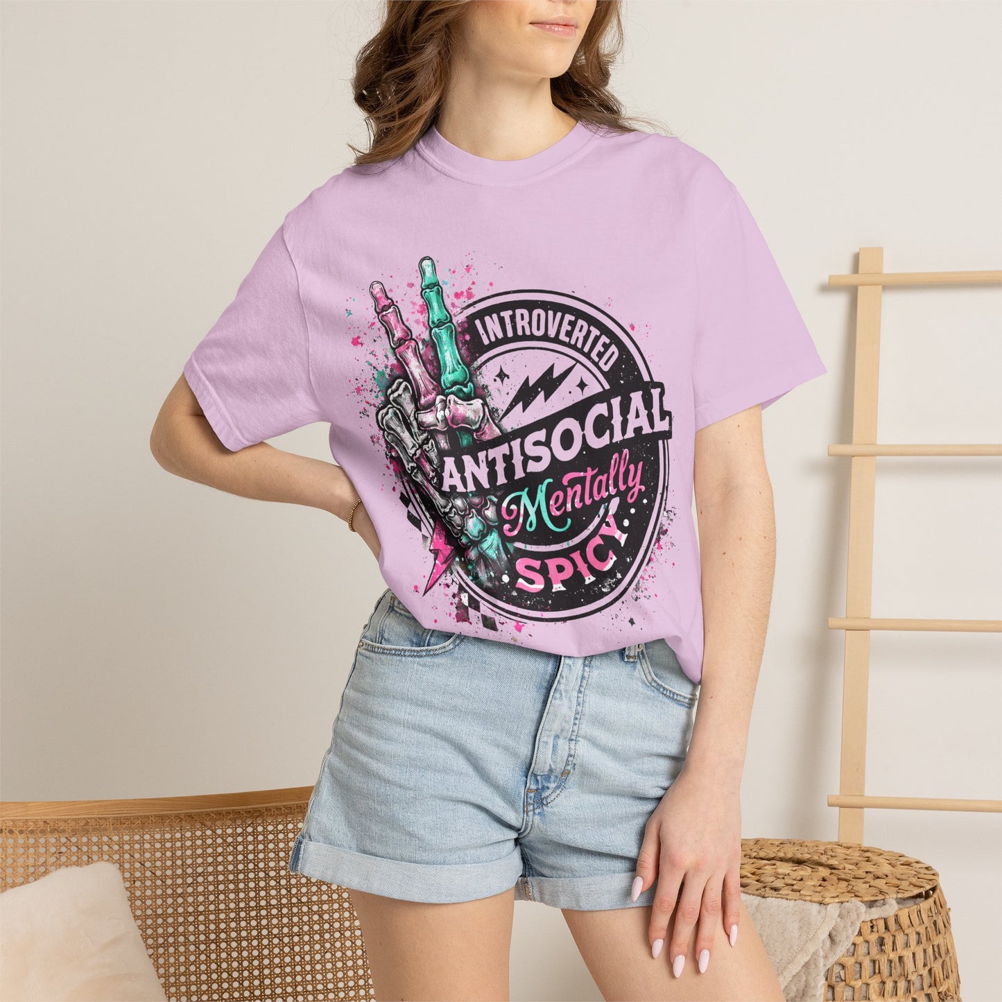 Antisocial & Mentally Spicy T‑Shirt — Introverted, Edgy Graphic Tee