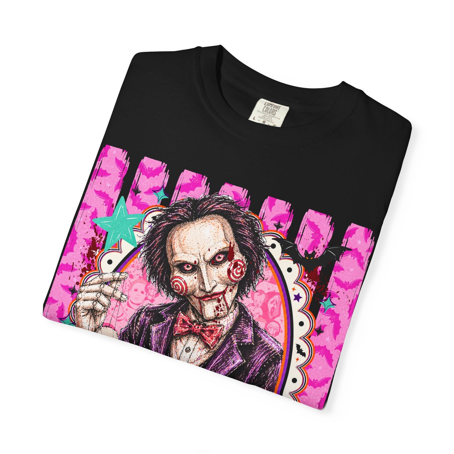 Horror Puppet Portrait T-Shirt — Creepy Ventriloquist Doll Art Tee