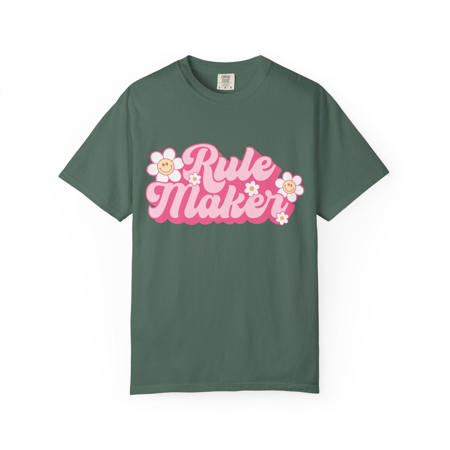 Rule Maker T-Shirt — Retro Floral Pink Graphic Tee