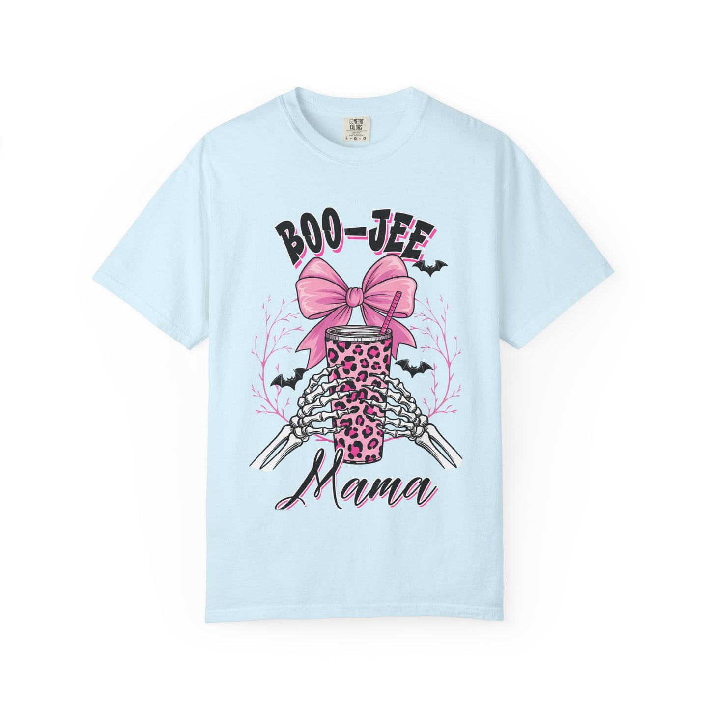 Boo-jee Mama T-Shirt — Pink Leopard Skull Coffee Travel Mug Graphic Tee